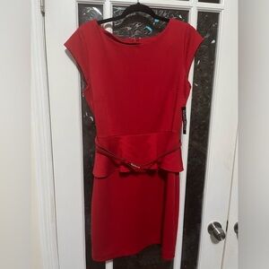 NWT New York & Co red peplum dress Size M